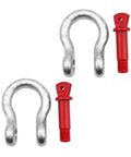Beefy 2 Pack 3/8 Inch D Ring Anchor Shackles With Screw Pin Clevis Design Rated For One Ton Load Built Like A Tank Rust Proof Hardware