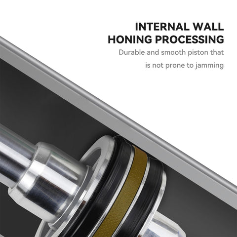 Close-up of Aluminum Alloy Pneumatic Air Cylinder Dual Action With Two And A Half Inch Bore And Three Inch Stroke, showing internal piston honing