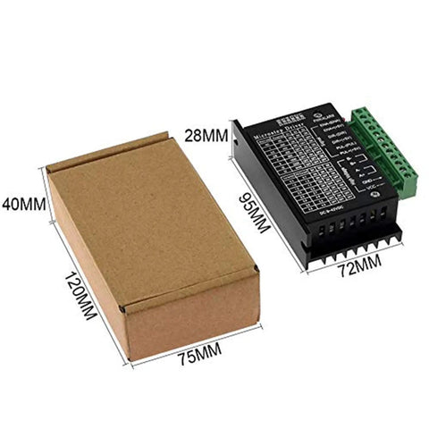 TB6600 Stepper Motor Driver 4A 9 To 42V For NEMA 17 CNC Controller with packaging, dimensions visible, ideal for robotics