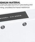 CV-25HS pneumatic vacuum generator; close-up of silver housing with model CV-25HS and two round ports