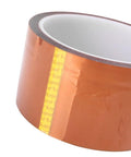 50Mm Kapton Tape Polyimide Film Adhesive Tape 33M Long Pro Grade High Temperature Heat Resistant Insulation, metallic brown roll.
