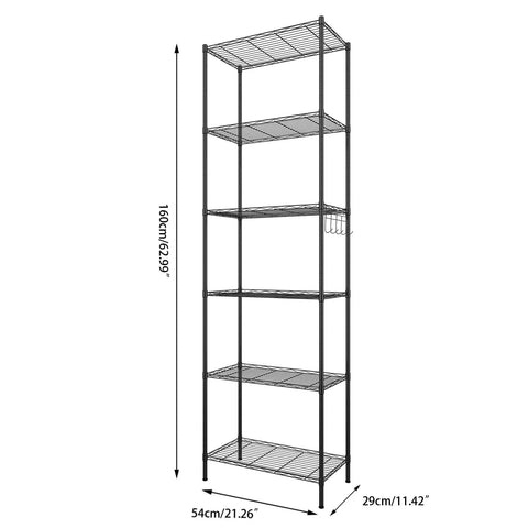 Two Pack Six Tier Heavy Duty Wire Shelving Unit With Adjustable Leveling Feet And Corrosion Resistant Hooks, Built Like A Tank For Garage Clutter Fixes, This Super Sturdy Free Standing Storage Rack Handles Massive Loads Easily