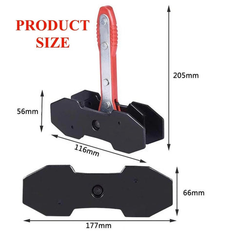 Heavy Duty Brake Caliper Press And Piston Spreader Kit With Ratchet Includes 2 Extra Steel Plates For Single Twin Or Quad Piston Calipers Pro Grade Auto Repair Tool For DIY Mechanics, dimensions labeled in millimeters.