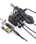 Pro Grade 2 in 1 Soldering Station With Hot Air Rework 800W, Dual LCD Displays, shown with soldering iron and hot air gun