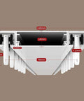 Cross-section view of Heavy Duty Double Row Ceiling Curtains Track Silent Curtain Rail showing dimensions and structure.
