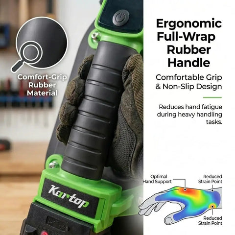 Hella Heavy Duty Electric Suction Lifter For Glass, Granite & Tile ergonomic rubber handle for comfortable grip and reduced strain.