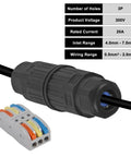 4 Pack IP68 Waterproof Junction Box For Outdoor Wiring, 3 Way Wire Connector with plug and play install, no screwdriver needed.