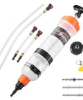 Straight Up No Drip Manual Fluid Extractor With A Legit 1500Cc Tank, hoses, and connectors for oil changes.