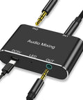 Two Channel Stereo Audio Mixer With Aluminum Shell 3 Point 5mm Input Output Tiny Pocket Studio Interface