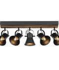 Five Light Adjustable Track Lighting Fixture In Industrial Black For Ceiling Or Wall Mount Kitchen Dining Hallway Bathroom Lighting