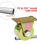 Built Tough 2 Inch V Groove Casters For Sliding Gates Rock Solid Heavy Duty Rigid Wheels Engineered For Inverted Tracks With 660 Lb Load Capacity set on 3/4 inch tube track.