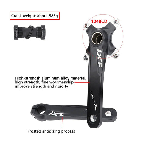 32T Aluminum MTB Crankset 170mm With 104 BCD Narrow Wide Chainring Bolts Included 74mm Mounting Hole Spacing CNC Round Chainring