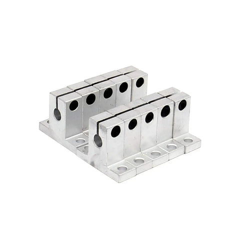 Aluminum Linear Motion Rail Clamping Guide Supports For 8mm Shaft Ideal For 3D Printers And CNC Machines Set Of 10 Silver High Precision Durable