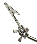 Close-up of alligator clamp component from Adjustable Helping Hand With Magnifying Glass 2x, Dual Alligator Clamps For PCBs And Projects