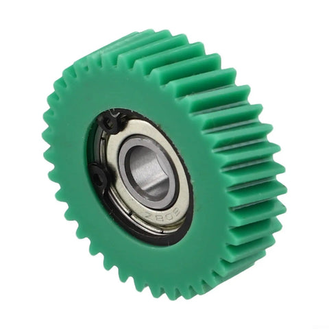Green nylon gear from Three Piece Planetary Gear Set Featuring 36T Oblique Teeth With 608 Bearings 38.5x11mm for e-bikes.