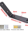 Heavy Duty White L Bracket Wall Mount Shelf Supports 2 Pack Cold Rolled Steel Angle Brackets for heavy loads, 300mm length.