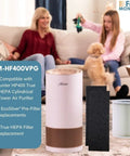 Replacement HEPA Filter Value Pack For Hunter HP400 Air Purifier Includes 2 Pre Filters And 1 H13 Filter In Living Room Setup