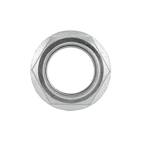Pair Of M26x15 Front CV Shaft Axle Nuts Made From Heat Treated Steel For Honda Accord Civic CRV Odyssey Pilot Ridgeline And Accuras close-up view of hex nut