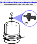 Close-up of black DEX2400S air relief valve adapter with O-ring for Hayward DE pool filter