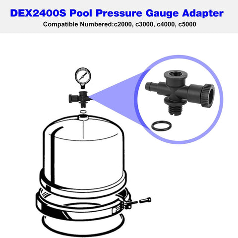 Close-up of black DEX2400S air relief valve adapter with O-ring for Hayward DE pool filter