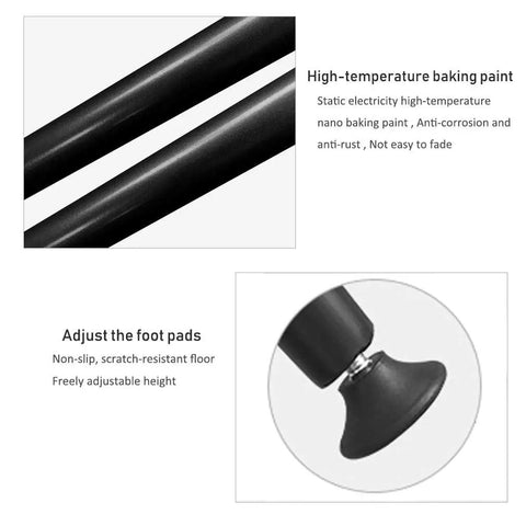 Close-up of Premium Conical Adjustable Table Legs, featuring high-temperature paint and non-slip foot pads, ideal for desks.