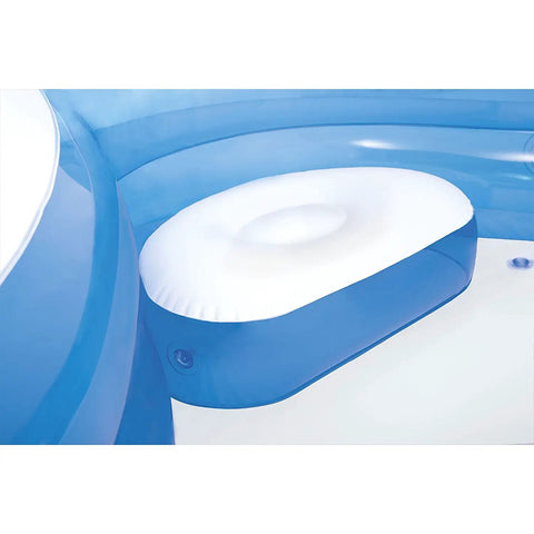 Close-up of built-in seat in Family Inflatable Pool With Built In Seats Large 90 By 90 Inch Big Splash Center For All Ages