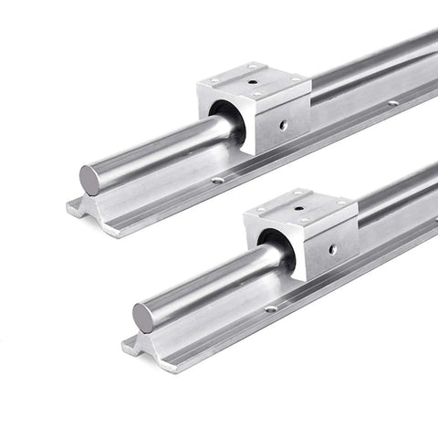 Pro Grade SBR12 400mm Linear Rails Kit With Four SBR12UU Blocks For CNC Machines And Automated Equipment in silver metal