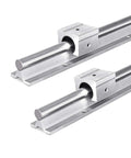 Two Pack SBR12 300mm Linear Rails With Four SBR12UU Sliding Blocks CNC Rail Kit For Automated Machines And Equipment Great For CNC Routers Milling 3D Printers And Robotic Setups Easy Mount And Dismount High Precision Durable Chrome Plated Steel And