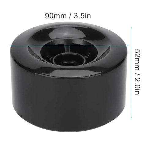 90mm PU 80A Shockproof Skateboard Wheels For Electric Scooters And Longboards, Smooth Cruising Two Pack Side View