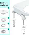Easy to install hardware components for Heavy Duty Commercial Open Front Toilet Seat Built Tough For The Public Restroom Grind.
