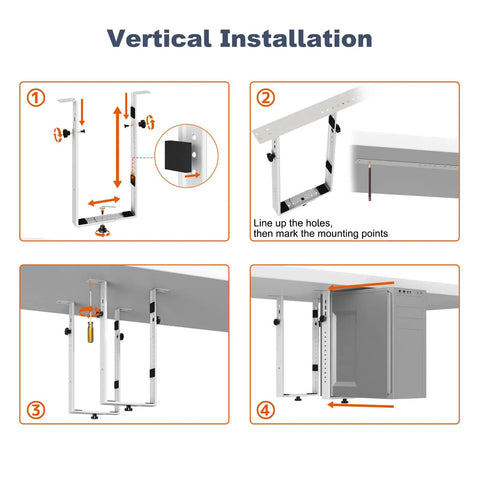 Transform Your Battle Station With This Rock Solid Under Desk PC Mount Bracket features vertical installation steps for mid and mini towers.