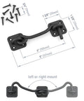 Heavy Duty Wrought Iron Barn Door Latch And Lock With Hand Forged Eye And Hook Black Powder Coat Finish dimensions