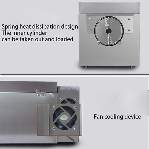 Next Level 2Kg Electric Coffee Bean Roaster With Adjustable Temp And Timer Controls showing heat dissipation design and fan cooling.