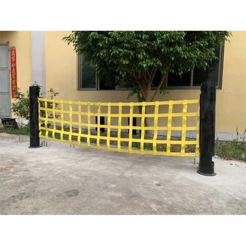 Rock Solid Heavy Duty Lifting Sling Net With Rugged Nylon Webbing For Safe Truck Trailer Towing And Equipment Rigging That Handles Three Tons Without Sweating In Rough Conditions While Keeping Gear Locked Tight On Every Daily Grind Project, yellow mesh netting.
