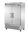 No Fuss Solid Swing Door Reach In Commercial Fridge, stainless steel, double doors, for kitchen prep stations.