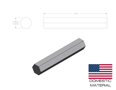 Hex Aluminum Bar 6061 13 Inch Heavy-Duty Extruded Lathe Stock For Welding Milling And Automotive Fabrication, 7/8 Inch Flat-To-Flat Cross Section, USA Made Material, Ideal For Tooling, Furniture, And Pro Grade Projects