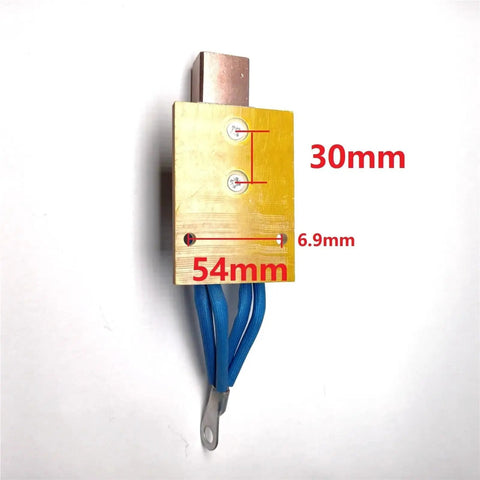 54mm Hole Distance Brass Copper Carbon Brush Ground Wire Cable Pro Grade Pack For Automatic Welding Positioner Turntable Table Tube Welder With 16mm2 Cable Diameter Mount Hole 6.9mm And Max 300A, 30mm view