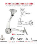 Heavy Duty Soft Close Lid Support Hinges Four Pack For Lift Up Cabinet Doors And Toy Box Lids Right And Left Mount Zinc Alloy Satin Nickel Finish Adjustable 75 90 And 110 Degree Angles Includes Allen Wrench And Screws
