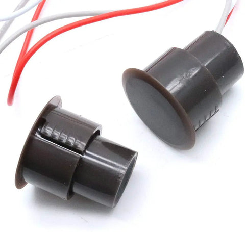 Recessed Window And Door Contact Sensor Alarm With Magnetic Reed Switch NC And NO Two Sets, ideal for home security installation.