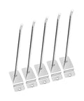 15cm Wall Panel Hooks Set Of 25 Heavy Duty Chrome Slat Wall Hooks for shop displays, showing five metal hooks in a row