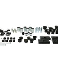 Premium Heavy Duty Front And Rear Suspension Bushing Kit For Chevrolet Camaro 1967 To 1969 Classic Muscle Car components laid out.