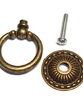 8-Piece Bronze Drawer Ring Pulls Set With Screws For Dresser Cabinet Wardrobe Chest Closet Vintage Decorative Hardware Antique Copper Finish