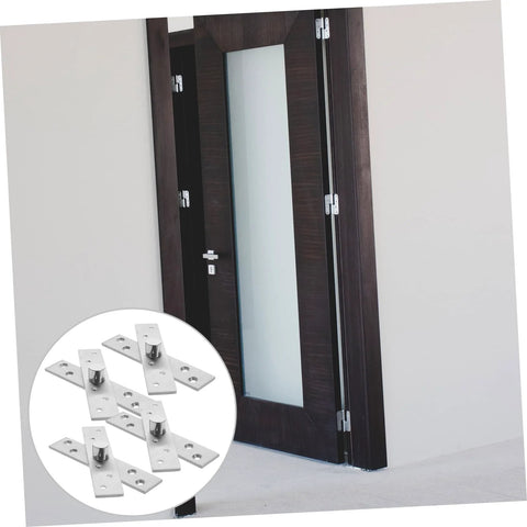 360 Degree Rotation Hidden Door Hinges Set 4 Pieces Stainless Steel Pivot Hinges for Wooden and Aluminum Doors Installed