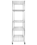 5 Tier Metal Shelving Unit With Wheels And Liners Beefy Heavy Duty Storage Rack Holds Up To 1500 Lbs Per Shelf 7500 Lbs Total
