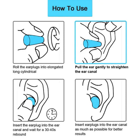 How to use Bulk Pack Of Two Hundred Premium Foam Earplugs delivering heavy duty sound blocking demonstration with steps.