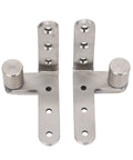 Heavy Duty Stainless Steel Door Pivot Hinges, 270 Degree Rotating Inset Hinge pair for left or right mount, supports up to 130 lbs