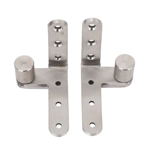 Heavy Duty Stainless Steel Door Pivot Hinges, 270 Degree Rotating Inset Hinge pair for left or right mount, supports up to 130 lbs