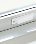Heavy Duty Aluminum Window Pulls And Sash Lifts 3 Inch Center Hole Mounted Cabinet Handles With 76mm Spacing Includes Mounting Hardware Durable Electroplated Finish For Everyday Use And Long Lasting Durability, white aluminum pull on window sash
