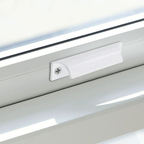 Heavy Duty Aluminum Window Pulls And Sash Lifts 3 Inch Center Hole Mounted Cabinet Handles With 76mm Spacing Includes Mounting Hardware Durable Electroplated Finish For Everyday Use And Long Lasting Durability, white aluminum pull on window sash