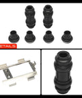 Top Tier Front Or Rear Disc Brake Hardware Kit For Dodge Sprinter 2500 And 3500 Plus Freightliner Models Years 2002 Through 2006 Reliable Upgrade For Smooth Stopping Power And Safety On The Road black rubber boots and metal brake clip details